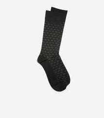 Men's Diamond Microfiber Dress Crew Socks-Black