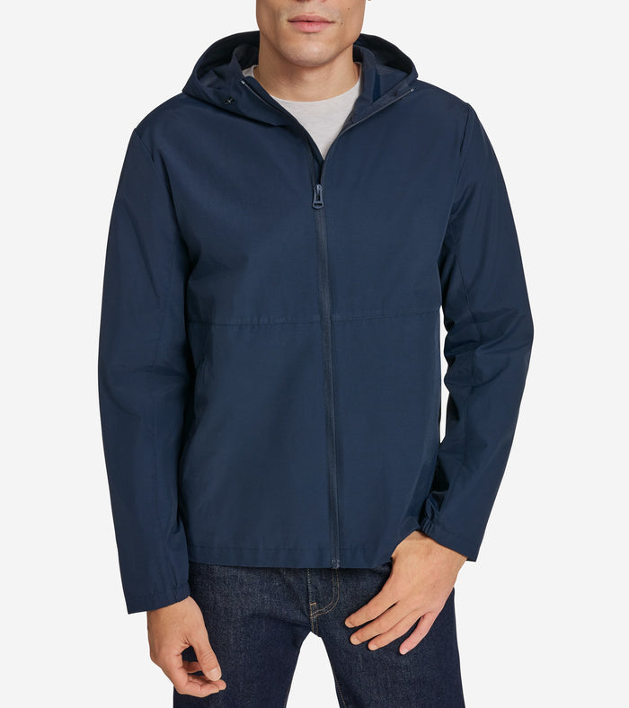 Men's Packable Running Rain Jacket-Navy