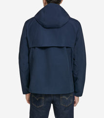 Men's Packable Running Rain Jacket-Navy