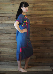Romina Maxi Dress in Blue and Magenta