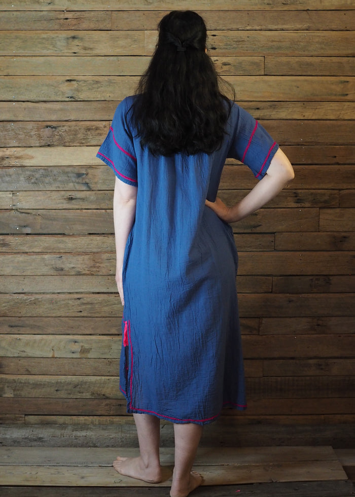 Romina Maxi Dress in Blue and Magenta