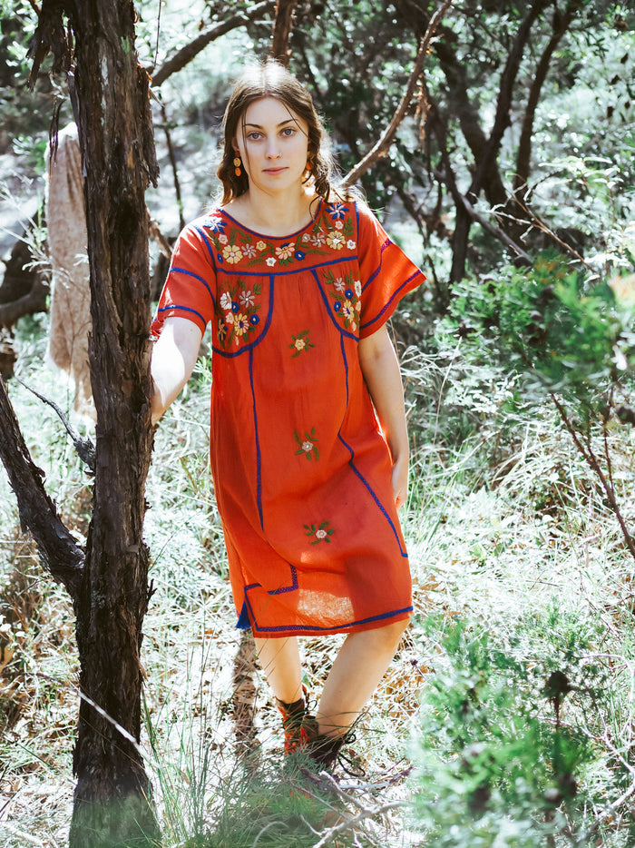 Romina Mini Dress in Rust