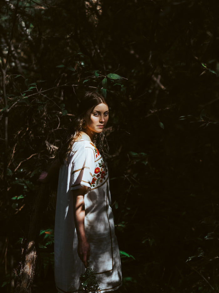 Romina Mini Dress in Wild Flower White