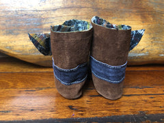 Size 19 Baby Ninja Boots - Brown and Black Aztec