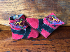 Size 23 Baby Ninja Boots - Hot Pink and Black Bird