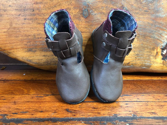 Size 27 Kids Adventure Boots - Burgundy on Brown