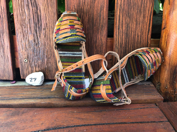 Size 27 Kid's Huarache Sandals - Rainbow Mustard