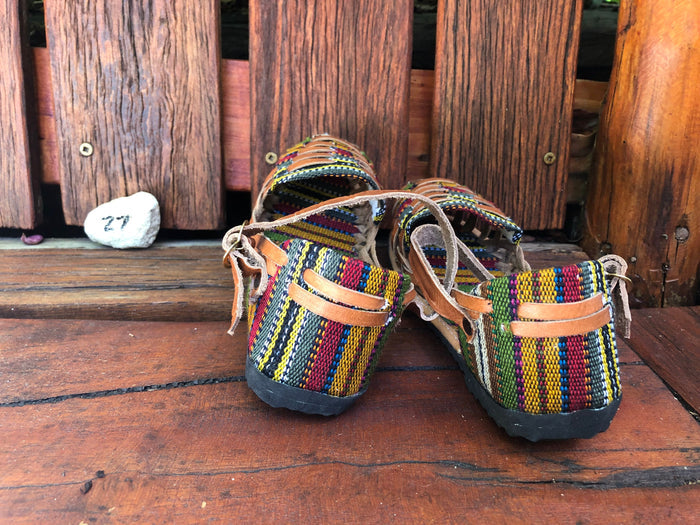 Size 27 Kid's Huarache Sandals - Rainbow Mustard