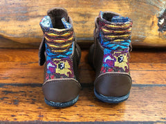 Size 29 Kids Adventure Boots - Yellow Diamonds on Brown