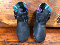 Size 32 Kids Adventure Boots - Rainbow Ducks on Black