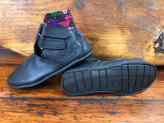 Size 32 Kids Adventure Boots - Rainbow Ducks on Black