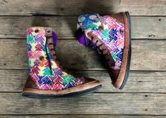 Size 35 - Fold down Desert Boots - Pastel Birds