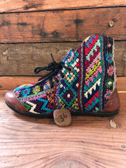 Size 36 Cloth Moccasins Rainbow Patterns