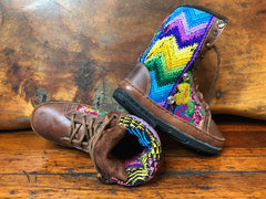 Size 36 Deluxe Desert Boots - Rainbow Zigzag