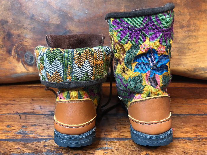 Size 38 Deluxe Desert Boots - Mustard Garden of Birds
