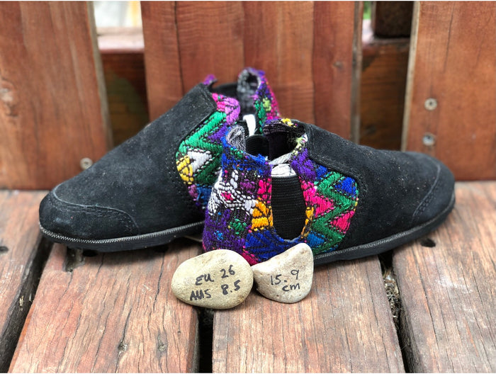 Size 8.5 (Eu 26) - Pull on Boots Black and Rainbow Arrows