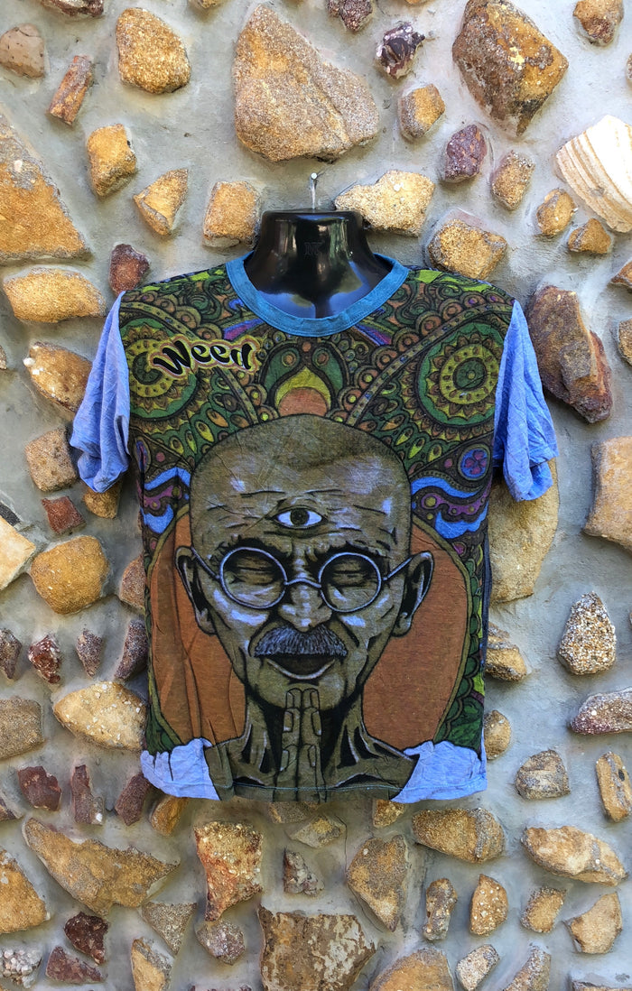 Small Funky Tee - Ghandi - Blue