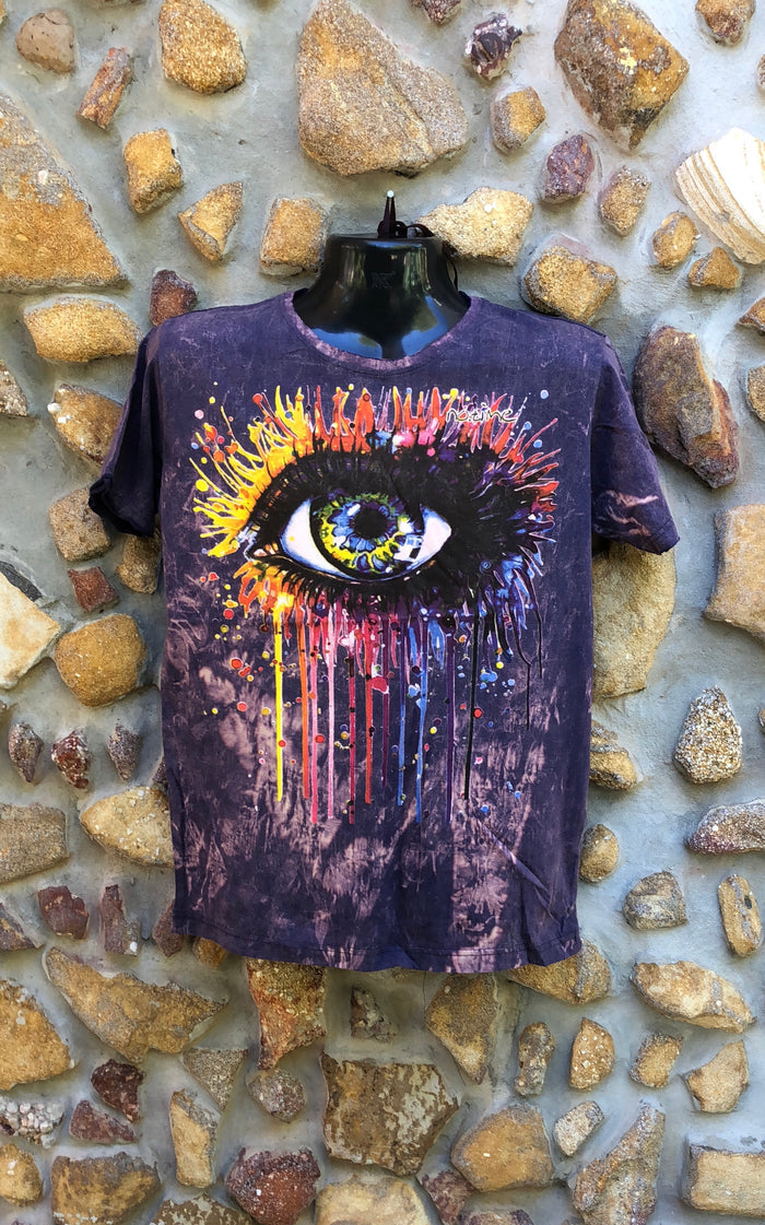 Small Funky Tee - Paintbomb Eye - Purple
