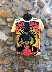 Small Funky Tee - Rasta Chakra Man - Light Yellow