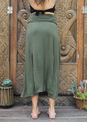 Split Maxi Skirt - Forest Green