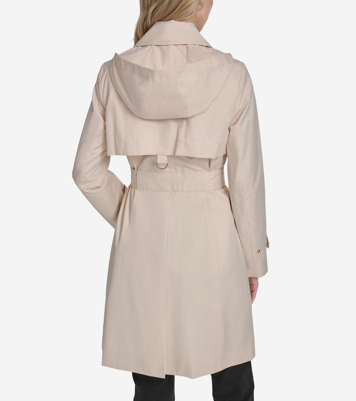 Women's Belted Trench Coat-Light Sand