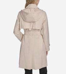Women's Belted Trench Coat-Light Sand