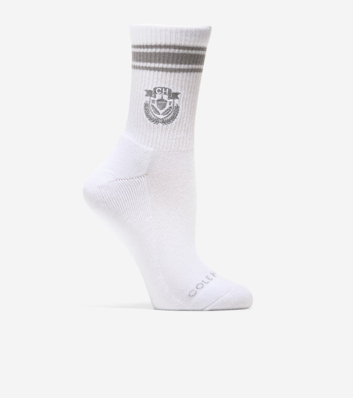 Women's Embroidery Quarter Socks-White