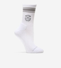 Women's Embroidery Quarter Socks-White