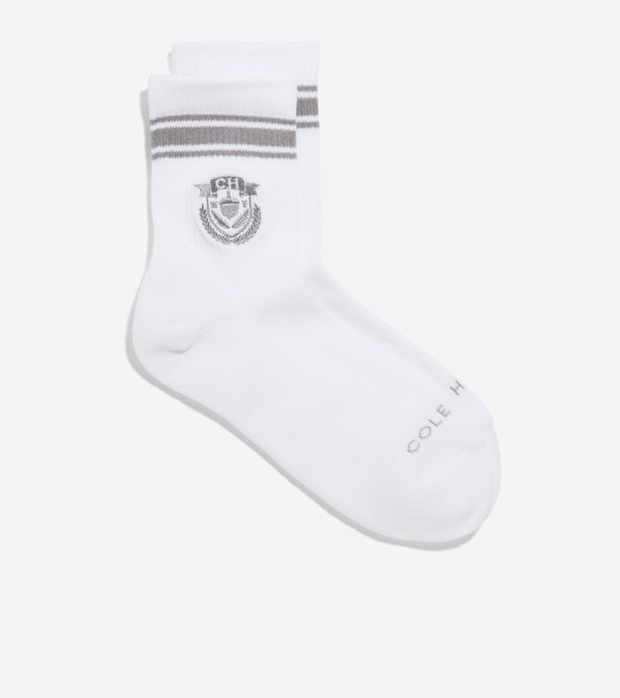 Women's Embroidery Quarter Socks-White
