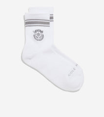 Women's Embroidery Quarter Socks-White