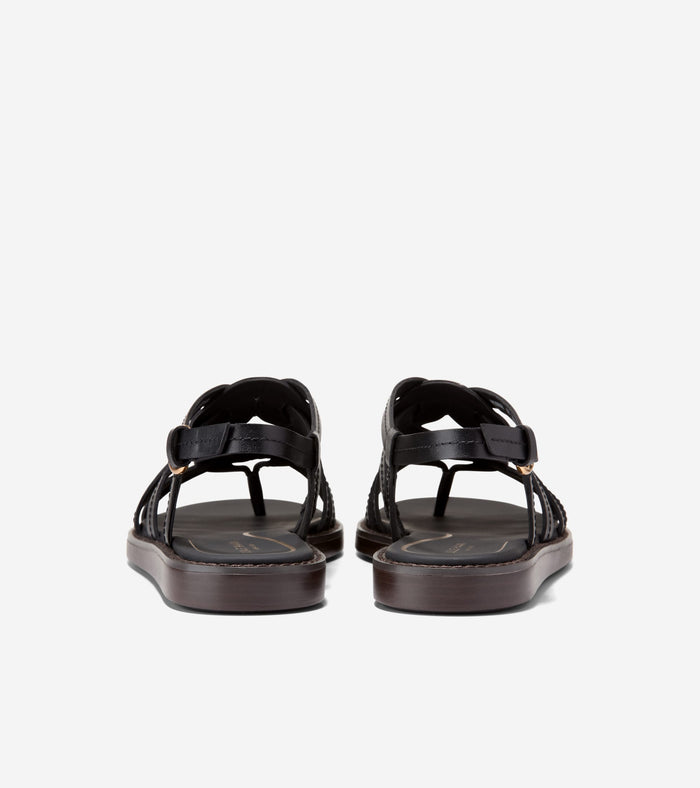 Women's Kami Interwoven Thong Sandals-Black