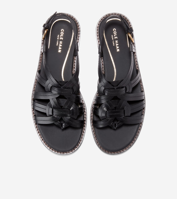 Women's Kami Interwoven Thong Sandals-Black