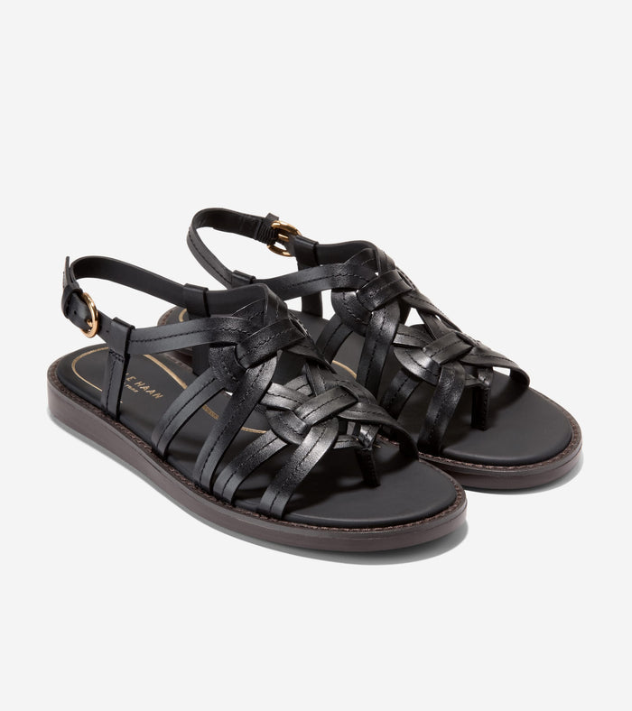 Women's Kami Interwoven Thong Sandals-Black