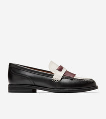 Women's Stassi Kiltie Loafers-Ivory-Black-Garnet