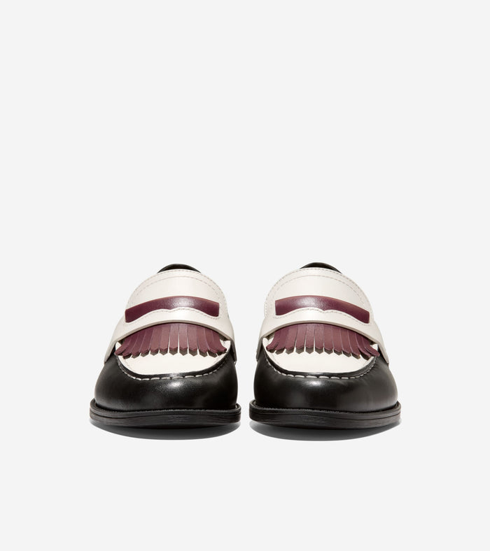 Women's Stassi Kiltie Loafers-Ivory-Black-Garnet