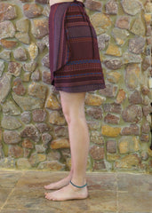 Wrap-Around Mini Skirt - Crimson